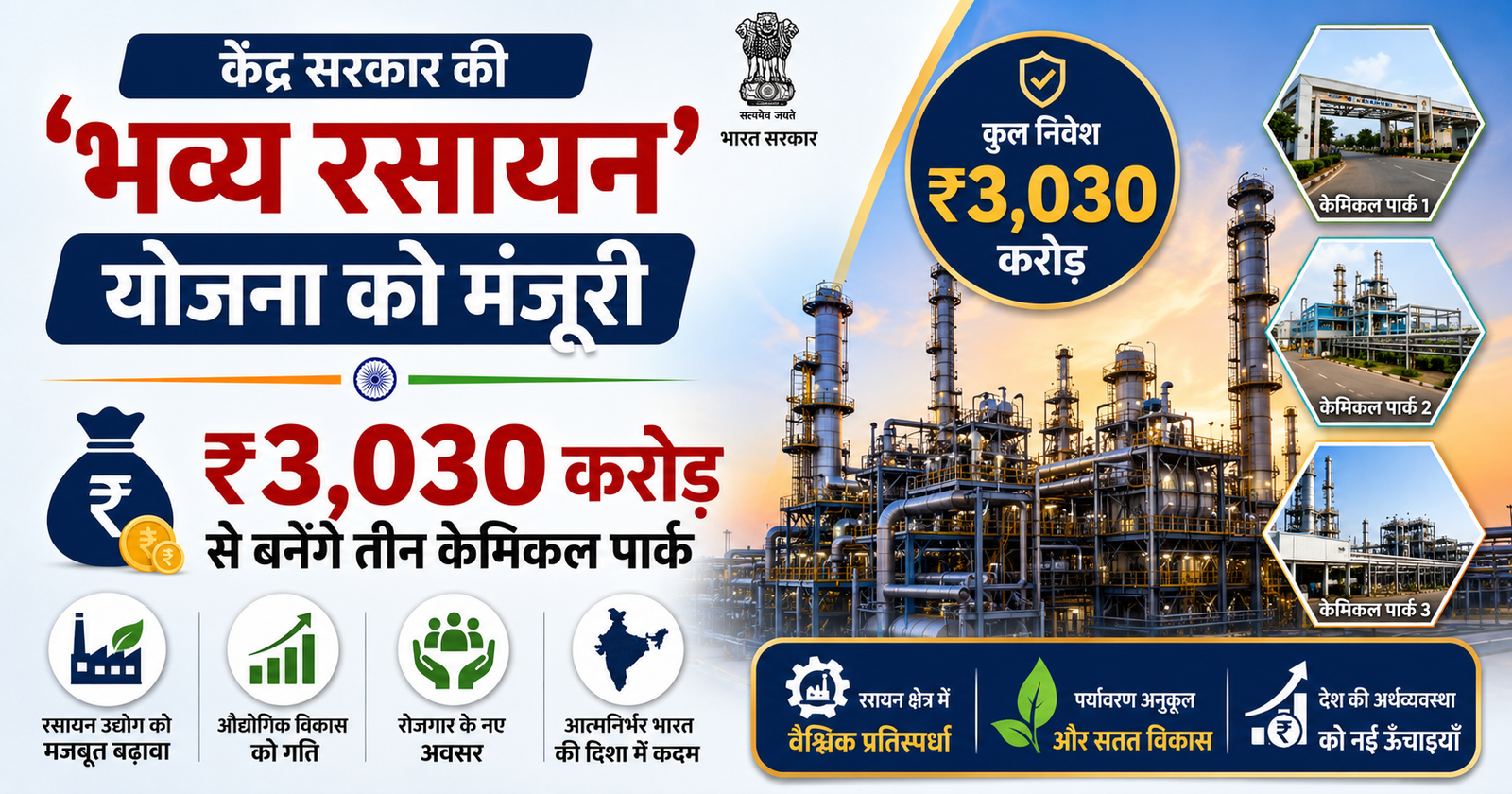 भव्य रसायन योजना केमिकल पार्क उद्योग