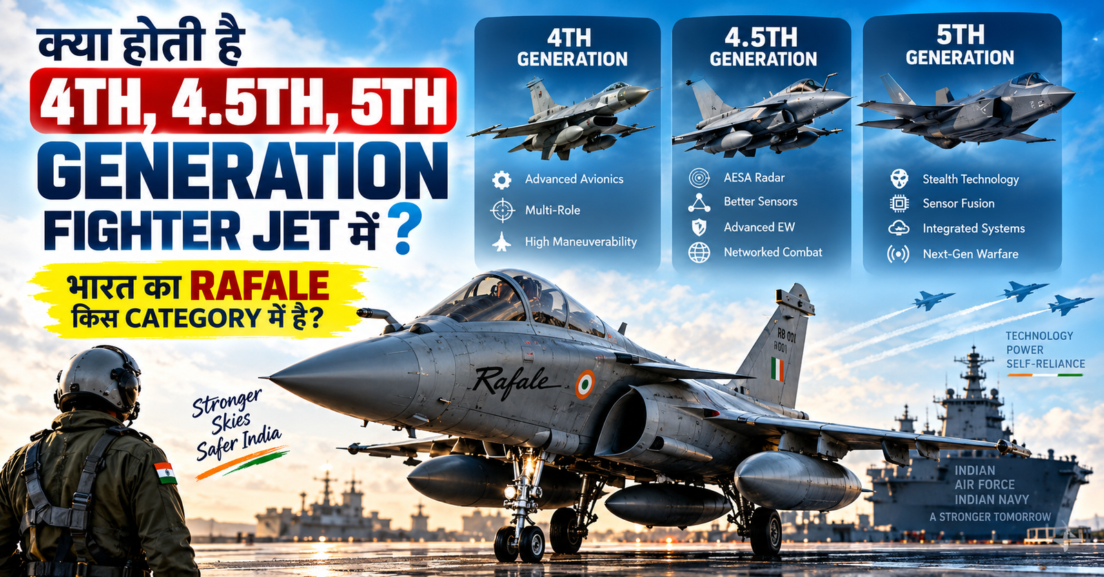 क्या होती है 4th, 4.5th और 5th Generation Fighter Jet? जानिए भारत का Rafale किस Category में है